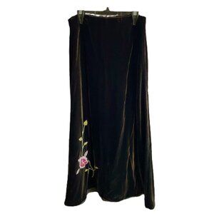 Vintage Coldwater Creek velvet embroidered maxi skirt